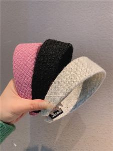 [Lin Yun Same Style] Pink Woven Wide Brim Hair Band French Classic Style Gold Silk Hair Band Hairpin Hair Ornaments Female