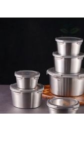 Hộp đựng thực phẩm inox 304 Hộp đựng cơm trưa Thố lạnh có lắp nhựa 4 kích thước 350ml/600ml/1000ml/2000ml