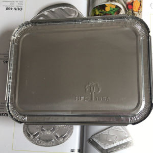 Disposable Aluminum Foil Box Rectangular Barbecue Dinner Plate Takeaway Packaging Box Long Rectangle Shape Chinese Home Use