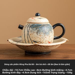 JISU | Bộ Trà Hình Hoa Sen và Cá Chép Vẽ Tự Tay Bằng Vàng