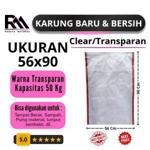 Karung plastik Transparan/ Beras ukuran 30x45 | 35x55 | 40x72 | 45x75 | 56x90 karung gabah lumpur serbaguna