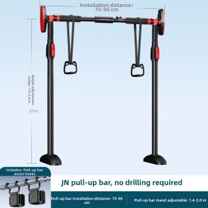 JNSTAR | Youth-Specific Indoor Use Drill-Free Wall or Floor-Mounted Pull-Up Bar