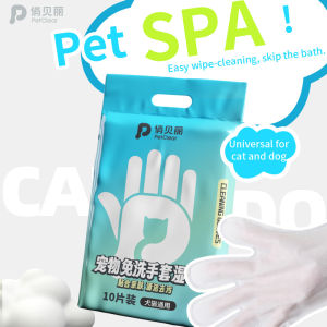 PetClear Dog Cat Glove Wipes 10pcs Body Paw Butt Cleaning Deodorizing Quick Convenient Care