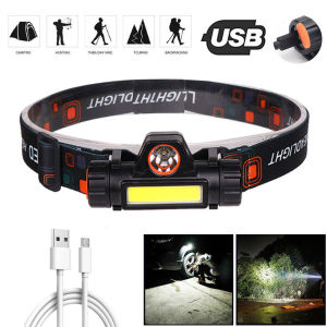 LED Mini Headlamp COB Dual Light Source Magnetic USB Rechargeable Super Bright Multifunctional Head Flashlight Portable Outdoor