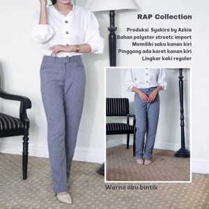 Celana Kancing Syakira Abu Bintik: Celana Kerja Nyaman & Stylish