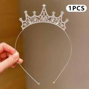 1 Piece Party Girl Crown Headband Performance Catwalk Sweet Little Girl Crown Headband Childrens Hair Accessories Birthday Gift