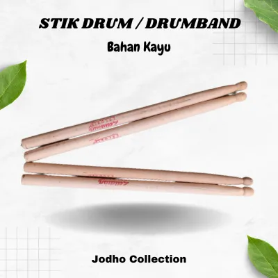 Sepasang Stik Drum / Stik Drumband Bahan Kayu
