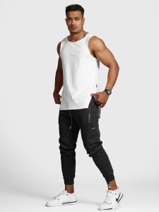 Mens Running Fitness Sports Long Pants Breathable Slim Fit Cotton Sweatpants Outdoor Casual Loose Fit Drawstring Trousers