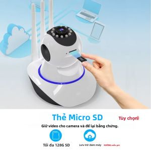 Camera IP An Ninh Không Dây HD 1080P 2MP Tự Động Theo Dõi Camera Giám Sát Wifi Với Cổng RJ45 Camera Dome Trong Nhà Ngoài Trời Màu Trắng