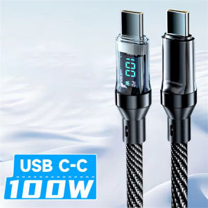 NNBILI 100W USB C 120W USB A Charging Cables with LED Display Screen USB C=C-C，USB A=A-C Not for Xiaomi iPhone Samsung