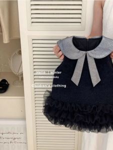 Autumn British Style Sleeveless Little Lady Elegant Wool French Collar Dress