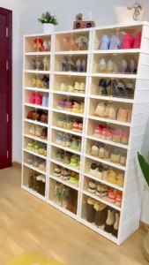 The Furniture Foldable Shoe Box Free Installation Multi functional Transparent Thickened Large Capacity Sturdy Shoe Cabinet