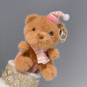 Cute Bear Plush Toy Bag Charm Cartoon Doll Bookbag Car Keychain Girls Gift Soft Teddy Bear Pendant Handbag Decorations