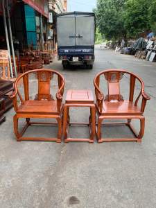 Bộ 3 ghế minh đế gỗ gụ nhiều màu