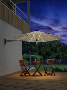 ZIYE | Wall-mounted Half Coverage Expandable Outdoor Umbrella with Light