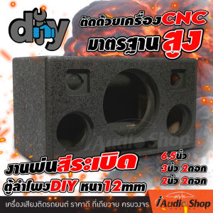 ตู้ลำโพง ตู้ลำโพง DIY ตู้ลำโพงบลูทูธ ตู้DIY พอร์ทลมหน้าดอก (ซับ 6.5นิ้ว เสียงกลาง 3นิ้ว แหลม 2นิ้ว) ตู้เปล่า ทรง Marshall งานดิบ พ่นสีระเบิด งานหุ้มหนังอย่างดี iaudioshop