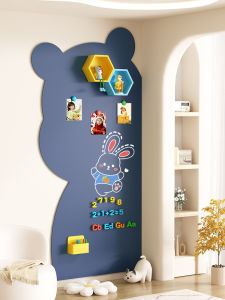 Blackboard Wall Sticker Board Kids For Home Bear Whiteboard Magnetic Graffiti Exhibition Board Drawing Chalk Square Frame Teaching WordPad Eraser Sticker Magnetic Magnetic Suction Photo Small Blackboard Wall Sticker Wall