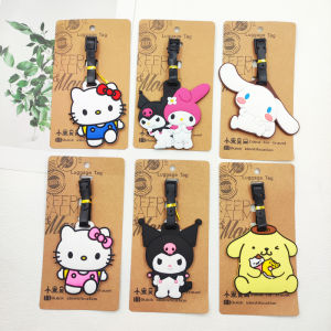 KUROMI Cinnamoroll Hello Kitty Thẻ Hành Lý PVC ID Địa Chỉ Chủ Sở Hữu Vali Du Lịch Nhãn Di Động Vé Lên Máy Bay Thẻ Hành Lý