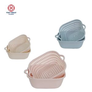 Rổ vuông 2 lớp thau kèm rổ Việt Nhật Plastic
