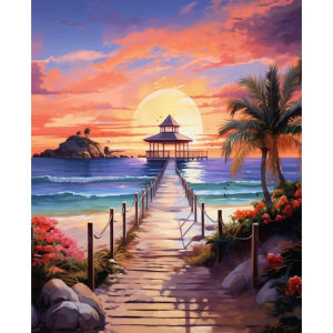 Paper Jigsaw Puzzle 500/1000/1200/2000PCS Wooden Bridge Landscape Scenery DIY Craft Hobby Wall Decor Gift