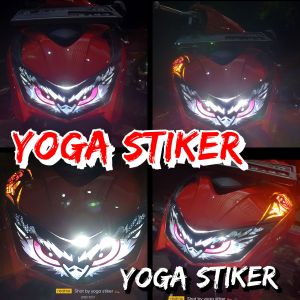 cutting sticker lampu depan mata sama alis Honda beat deluxe new