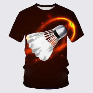 Leisure Streetwear Clothes Tee Shirt Oversized Short Sleeves Pullover Tees Top Hot Blood Badminton 3d Printed T-shirt Sports