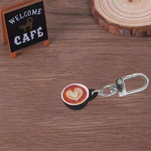 New Mini Coffee Cup Keychain Backpack Cute Pendant Womens Fashion Accessories Simple Design Versatile Jewelry for Daily Use