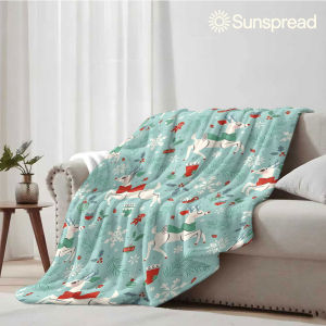 Beast Kingdom | Christmas Deer Seamless Soft Warm Flannel Blanket Lightweight Cozy Christmas Halloween Home Decor Room