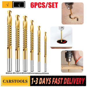 Mata Bor Potong Cutting Drill Saw Hss Steel Drill Bits Set For Plastic Metal Wood Hole 6 Pcs