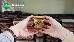Pot Keramik Bonsai Kaktus Sukulen Mini Kecil