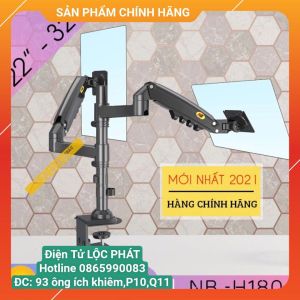 Giá Treo 2 Màn Hình NB-H180 22-32 Inch New 2021 Gắn Bàn Xoay 360 Độ