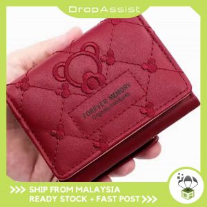 DROPASSIST 1616 Short Small Woman Cute Bear Wallet Bag Coins Card Purses Pouch Wanita Beg Duit Kecil Dompet Murah Wanita
