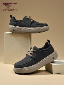 Septwolves Mens Casual Shoes Business Office Leather Upgraded Soft Bottom round Head Breathable Comfortable Spring Autumn