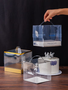 Zhencheng Thickened And Heightened Full Transparent Cake Box for Birthday Mousse Pastry Baking Small Cake Packaging Box