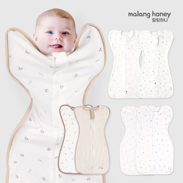 Malang Honey] Korean Organic Newborn Swaddle Blanket Sleep Sack
