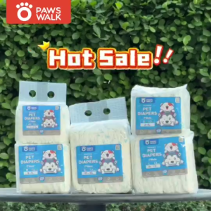PawsWalk Disposable Dog Diapers (12PCS) XXS XS S M L XL - Suitable for Male and Female pet cat Diapers