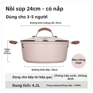 CAROTE | Nồi Đa Năng Không Dính Để Nấu Hấp và Om Tại Nhà Tương Thích với Bếp Gas và Điện