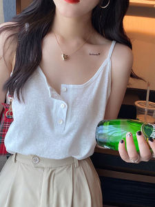 SUPIAN | เสื้อกั๊กแขนกุดคอวีสีขาวแบบหลวมๆ ผ้าฝ้ายบางๆ สำหรับผู้หญิงในฤดูร้อน เสื้อคลุมกันหนาวแบบลำลองสำหรับใส่ในบ้าน