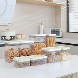 Airtight Food Storage Containers With Lids BPA Free Plastic Kitchen Pantry Organizer For Dry Food Cereal Grains And Spices