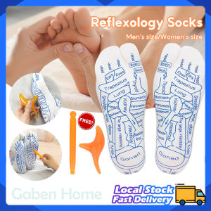 Foot Massage Relieve Acupoint Illustrated Socks Massage Health Care Meridian Acupoint Diagram with Stick Feet Socks Foot Point Tool