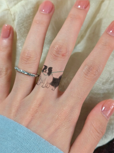 Waterproof Dog Finger Tattoo Stickers for Women Long-lasting Colorful Body Art Decals Easy to Apply on Skin Or Nails