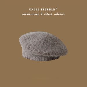 Phiên Bản Nâng Cấp Mũ Nồi Lông Thỏ Dệt Kim Dày Dặn Hàn Quốc Dongdaemun (khu Mua Sắm Ở Seoul) Màu Trơn Đa Năng Mềm Ấm Áp Mũ Họa Sĩ