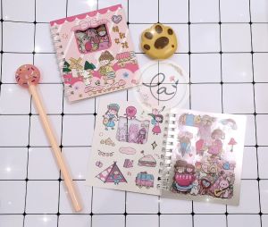 Quyển sổ lò xo gồm 10 tờ stickers siêu cute