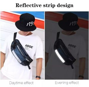 Fashion Waterproof Waist Bag for Men Adjustable Crossbody Bags Sling Bags Nylon Chest Bags Sports Shoulder Bag Motorcycle Bags