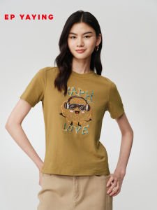 EP YAYING | Elastic Cotton Embroidered Design T-shirt