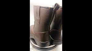 BROWN Leather Safety Boots Steel Toe Cap Mid Cut Mens Working Safety Shoes Kasut Kerja Factory Construction Kasut Kilang