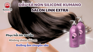 DẦU XẢ NON SILICONE KUMANO SALON LINK EXTRA (CHAI 1 LÍT) - HÀNG NHẬT NỘI ĐỊA chuyên dùng cho tóc khô hư tổn uốn nhuộm