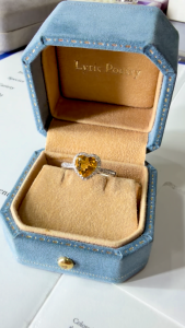 Montagne Jewelry Natural Yellow Crystal Citrine Ring Heart shape Crystal Design Fine Jewellery 925 Silver Ring