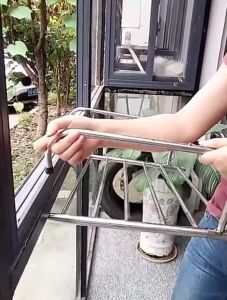 Telescopic Balcony Clothes Hanger Stainless Steel Foldable Laundry Drying Rack Movable Ampaian Pengeringan Baju 晾衣架