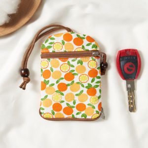 Pull-out Key Case Fabric Female Neutral Cosmetics Bag Two-in-One Compact Car Key Card Holder Mini Key Bag